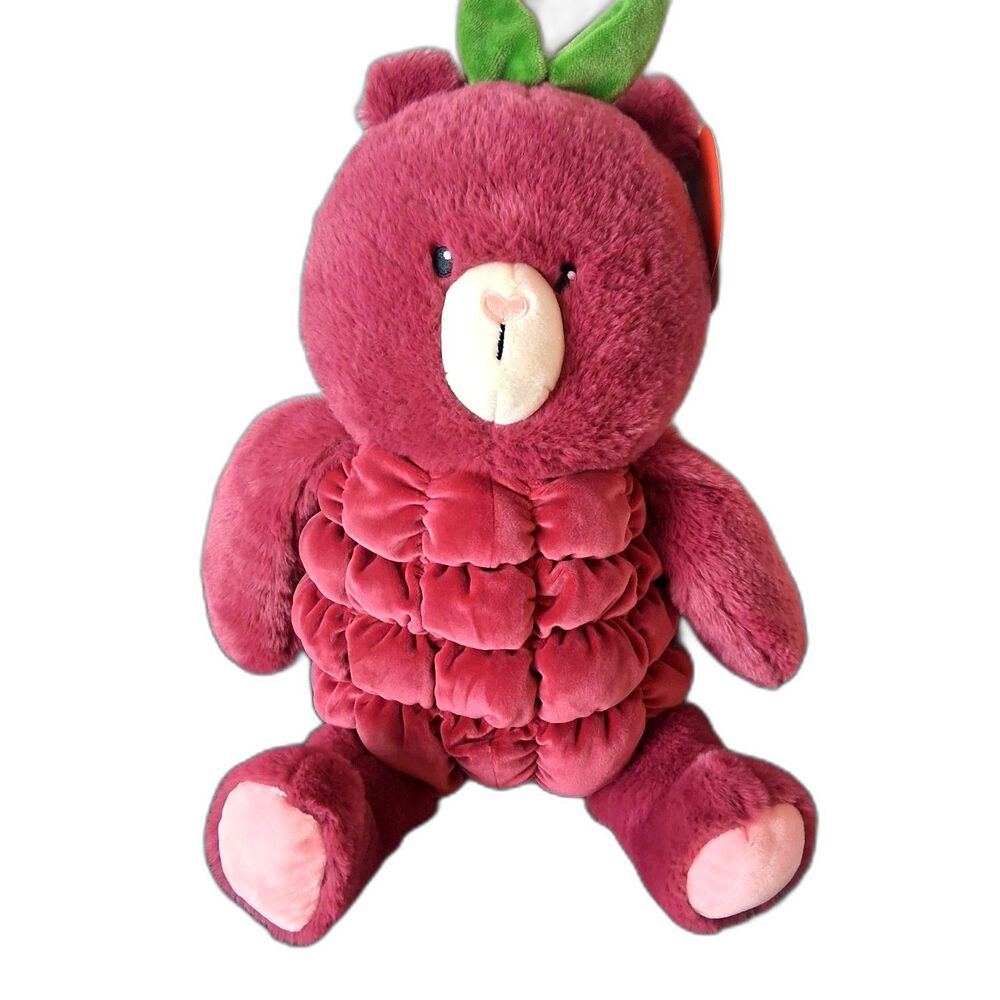 Gigglescape Raspberry Maroon Stuffed Animal Bear Plush 12" NWT